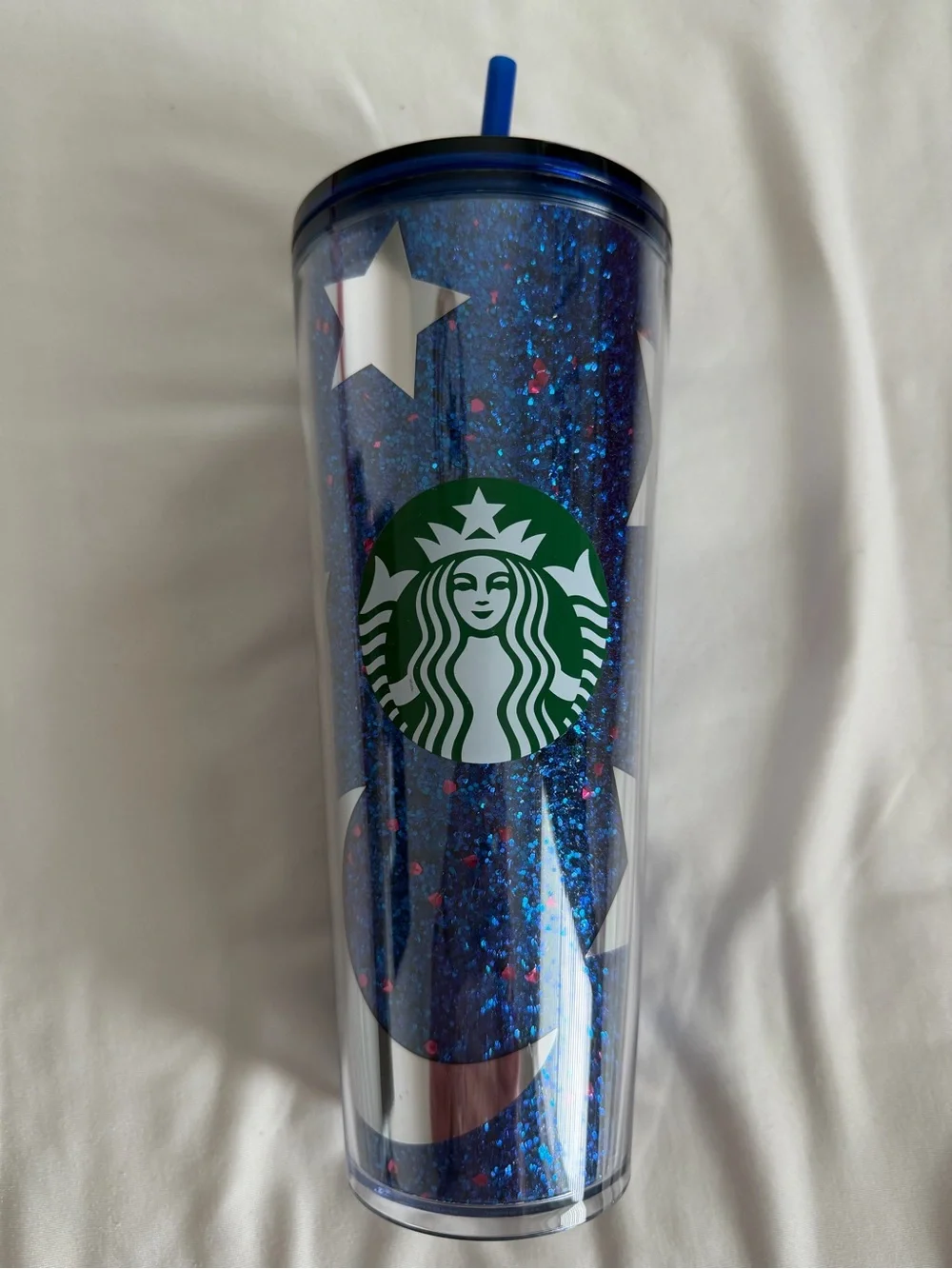 Disney Starbucks Blue Glitter Mickey Star Tumbler